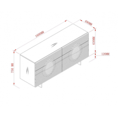 Livin Komoda Hudson 3D z szufladami MDF piaskowy 160cm / H09