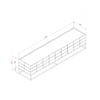 Livin Komoda szafka RTV ROSE HILL MDF cementowa zieleń 180cm / RH05