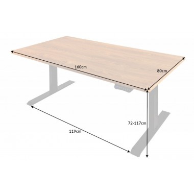 Invicta Biurko OAK DESK z regulacją wysokości dębowe 160cm / 41930