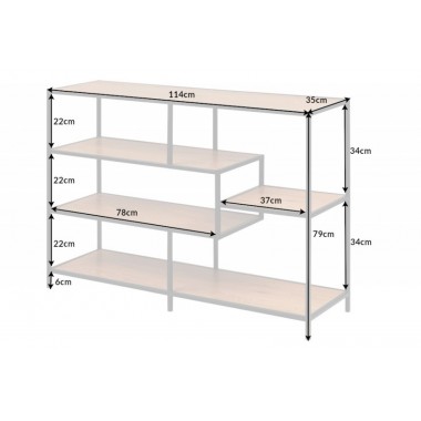 Invicta Regał mały SLIM LINE dziki dąb naturalny 114x79cm / 42020