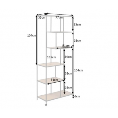 nvicta Regał SLIM LINE dziki dąb naturalny 185x77cm / 42022