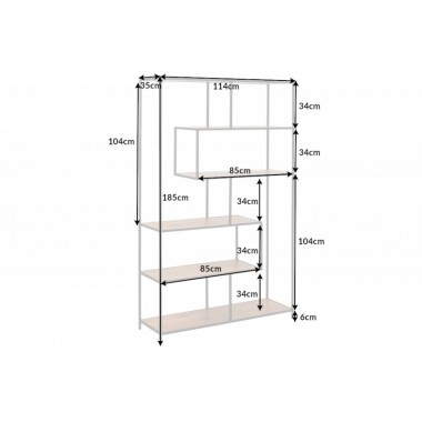 Invicta Regał SLIM LINE dziki dąb naturalny 185x114cm / 42024