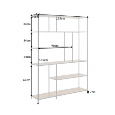 Invicta Regał SLIM LINE dziki dąb naturalny 185x114cm / 42024