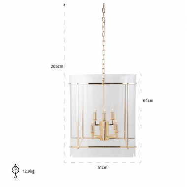 Lampa wisząca CHESS z akrylem złota / HL-0105