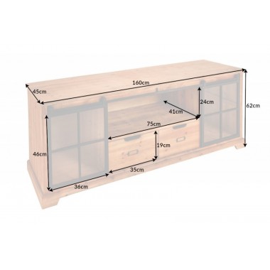 Invicta Heritage Komoda lite drewno sosny 160cm / 40882