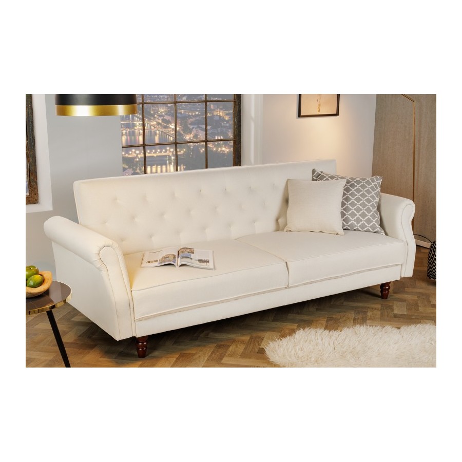 Invicta Sofa rozkładana MAISON BELLE AFFAIRE ecru 220cm / 41498 Invicta Sofa rozkładana MAISON BELLE AFFAIRE ecru 220cm / 41498