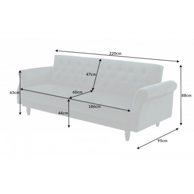 nvicta Sofa rozkładana MAISON BELLE zielony aksamit 220cm / 41350