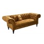 Invicta CHESTERFIELD PARIS Sofa musztardowo żółty aksamit 225 x 80 x 95cm / 41249