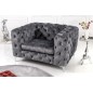 Invicta MODERN BAROCK Fotel ciemnoszary aksamit 120 x 70 x 100cm / 6541297