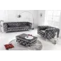Invicta Fotel MODERN BAROCK ciemnoszary aksamit 120cm / 6541297