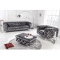 Invicta MODERN BAROCK Fotel ciemnoszary aksamit 120 x 70 x 100cm / 6541297
