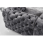Invicta MODERN BAROCK Fotel ciemnoszary aksamit 120 x 70 x 100cm / 6541297