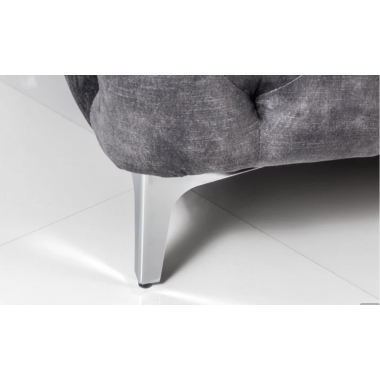 Invicta MODERN BAROCK Fotel ciemnoszary aksamit 120 x 70 x 100cm / 6541297