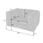 Invicta MODERN BAROCK Fotel ciemnoszary aksamit 120 x 70 x 100cm / 6541297