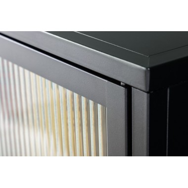 Invicta Witryna Dura Steel metal czarny żebrowane szkło 80cm / 41725