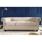 Invicta Sofa 3 osobowa Chesterfield szampański aksamit 200cm / 42310