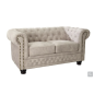 Invicta Sofa 2 osobowa Chesterfield szampański aksamit 150cm / 42311