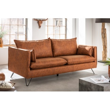 nvicta Sofa ROCCO 3 osobowa brązowa retro 194cm / 40830