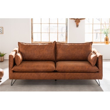 nvicta Sofa ROCCO 3 osobowa brązowa retro 194cm / 40830