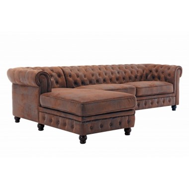 Narożnik CHESTERFIELD antyczny brąz OT lewy / 40611