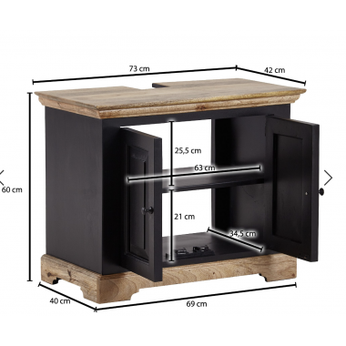 WOHNLING Szafka podumywalkowa drewniana podstawa czarna 73cm / WL6.642