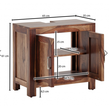 WOHNLING Szafka podumywalkowa lite drewno sheesham 65x61x35 / WL6.641