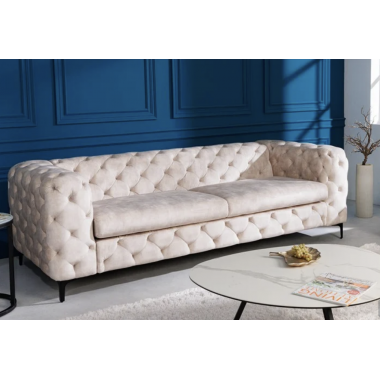 Invicta Sofa Modern Barock 3er szampański aksamit 235cm / 42641