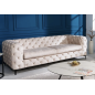 Invicta Sofa Modern Barock 3er szampański aksamit 235cm / 42641