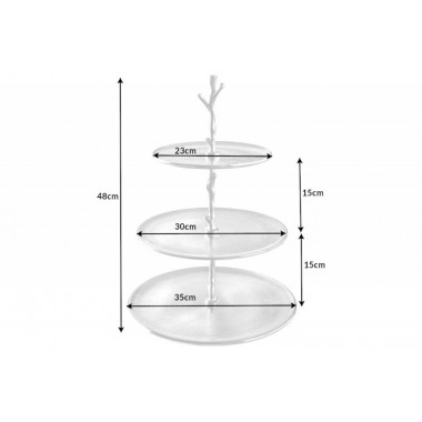 Invicta Etażerka ABSTRACT 3 poziomy srebrny 48cm / 41604