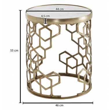 Wohnling Stolik kawowy z marmurowym blatem Ø 46cm / WL6.629