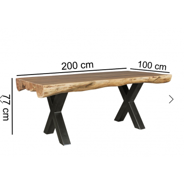 Wohnling stół do jadalni lite drewno akacja 200cm / WL5.196