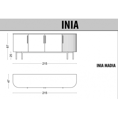 INIA komoda 215cm / Tr