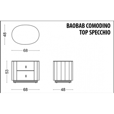 Baobab szafka nocna 68 cm / Tr