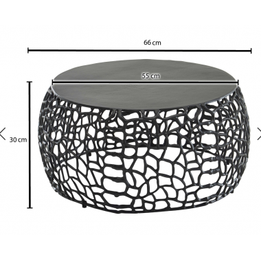 Wohnling Stolik kawowy LEAF Ø 66 czarny / WL6.695