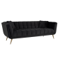 Sofa tapicerowana HUXLEY antracytowy aksamit szczotkowane złoto 230cm / S5126 ANTRACIET VELVET