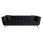 Sofa tapicerowana HUXLEY antracytowy aksamit szczotkowane złoto 230cm / S5126 ANTRACIET VELVET