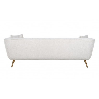 Sofa tapicerowana HUXLEY biały bouclé szczotkowane złoto 230cm / S5126 WHITE BOUCLÉ