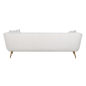 Sofa tapicerowana HUXLEY biały bouclé szczotkowane złoto 230cm / S5126 WHITE BOUCLÉ