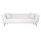 Sofa tapicerowana HUXLEY biały bouclé szczotkowane złoto 230cm / S5126 WHITE BOUCLÉ