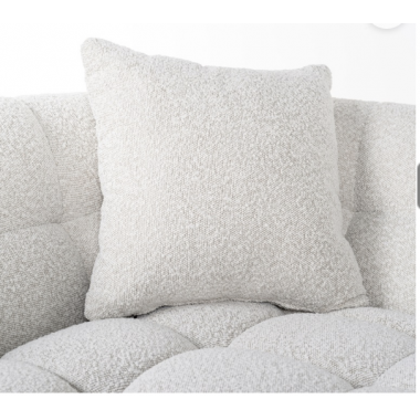 Sofa tapicerowana HUXLEY biały bouclé szczotkowane złoto 230cm / S5126 WHITE BOUCLÉ