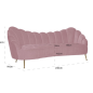 Sofa tapicerowana MUSZLA COSETTE Pink Velvet 230cm / S5120