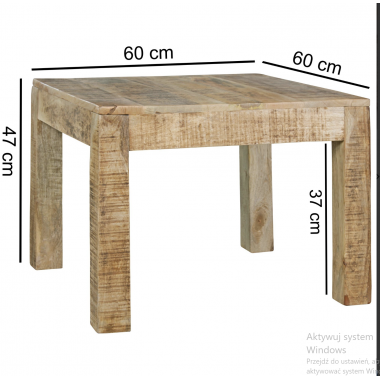 Wohnling stolik kawowy MAKASSAR lite drewno mango 60cm / WL5.086