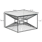 Wohnling Stolik kawowy GEOMETRIC szklany blat 55cm / WL6.700