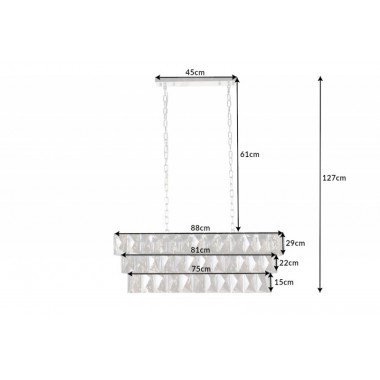 Invicta Kryształowa lampa wisząca KRISTALL szlachetna szarość 90cm / 42810