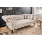 Invicta CHESTERFIELD PARIS Sofa szampański aksamit 225 x 80 x 95cm / 42662