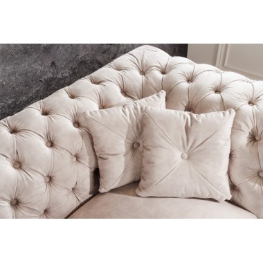 Invicta CHESTERFIELD PARIS Sofa szampański aksamit 225 x 80 x 95cm / 42662