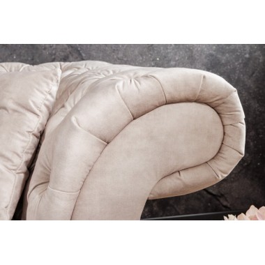 Invicta CHESTERFIELD PARIS Sofa szampański aksamit 225 x 80 x 95cm / 42662