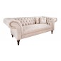 Invicta CHESTERFIELD PARIS Sofa szampański aksamit 225 x 80 x 95cm / 42662