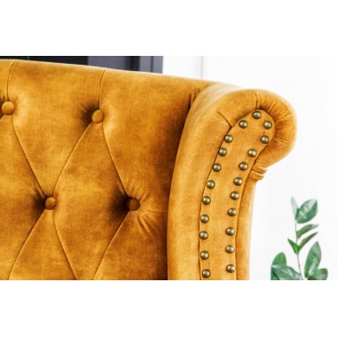 Invicta Fotel CHESTERFIELD musztardowo żółty 85cm / 41444