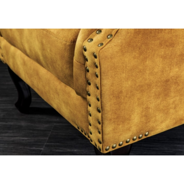 Invicta Fotel CHESTERFIELD musztardowo żółty 85cm / 41444